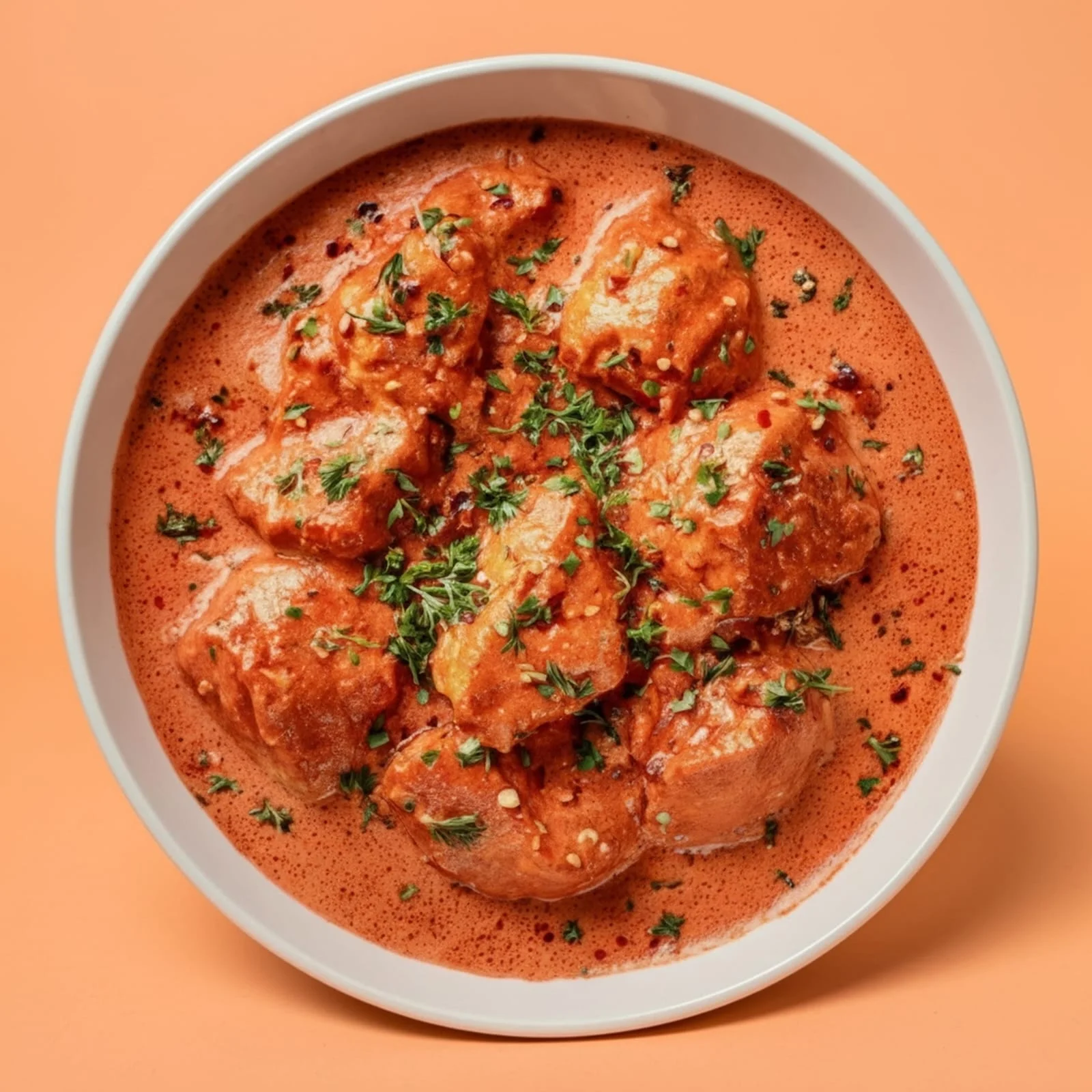 Butter Chicken simmered in rich creamy makhani gravy