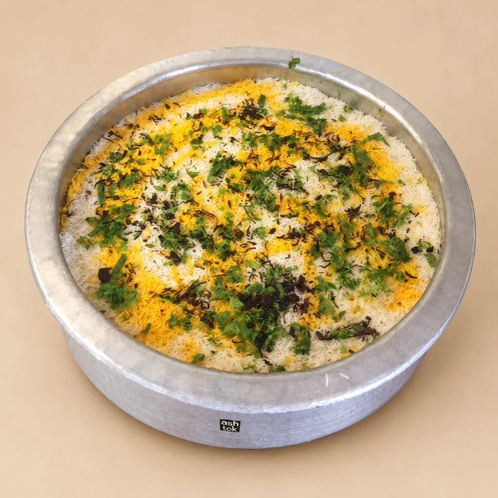 Authentic Dum Biryani handi prepared in traditional charcoal-sealed pots for bulk party orders